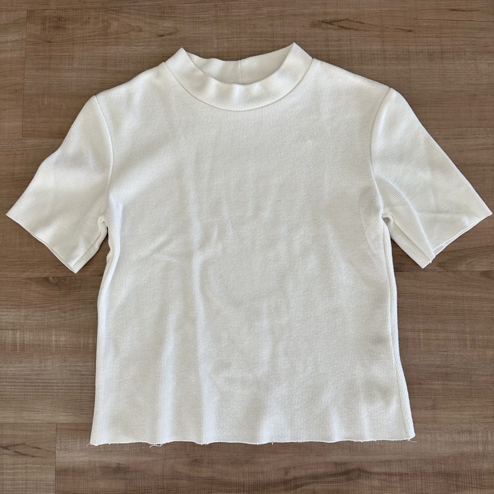 Bershka White Mockneck/ short turtleneck Women's Top